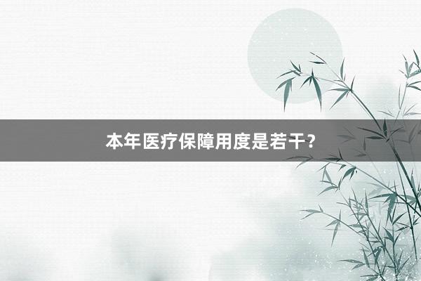 本年医疗保障用度是若干？